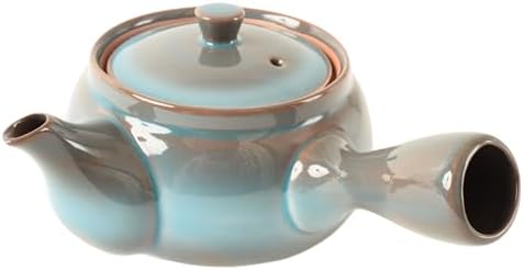 Mino ware Japanese Pottery Teapot Kyusu with Infuser made in Japan (Japan Import) SYK010 (Blue & Brown) by Minoribo