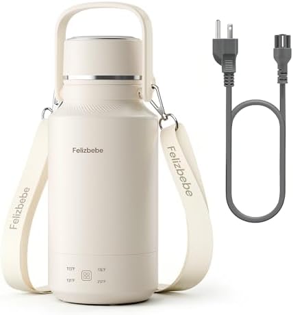 33.8 Oz/1000mL Portable Electric Kettle,304 Stainless Steel Travel Kettle Electric,4 Temp Settings with Holding Heat,600W Fast Boiling Water with Auto Shut-Off and Boil Dry Protection by Felizbebe