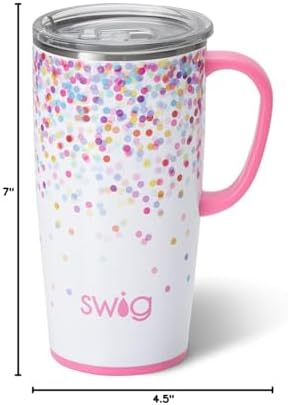Swig Life 22oz Insulated Travel Mug with Handle & Lid, Confetti - Image 7