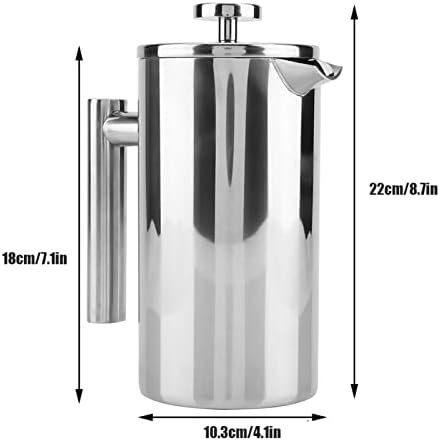 Stainless Steel French Press Coffee Maker, Double Wall Insulated - Image 2