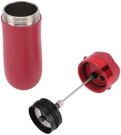 Zopsc French Press Mug, Stainless Steel Insulated Portable 320ml Coffee Maker, Red Travel Mug for Outdoor Office Home - Image 5
