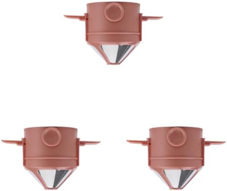 Foldable Portable Coffee Filter Maker Stainless Steel Drip Tea Holder Reusable Paperless Pour Over Dripper(3pcs Brown) by Unknown