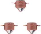 Foldable Portable Coffee Filter Maker Stainless Steel Drip Tea Holder Reusable Paperless Pour Over Dripper(3pcs Brown) by Unknown