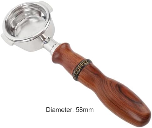 58mm Bottomless Portafilter Rosewood Handle Hollow Stainless Steel Coffee Machine Portafilter for Expobar E61 for GEMILAI (Type 2) - Image 7