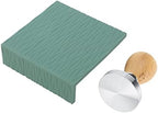 Coffee Tamper Set with Beech Handle and Embossed Tamping Mat for Home Cafe Use, 58mm Size, Silicone and Stainless Steel, Includes 1 Tamping Mat and 1 Tamper (Green) by Shipenophy