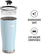 THERMOS Icon Series 24oz Stainless Steel Tumbler with Slide Lock Lid, Leakproof, Fits Cupholder, Dishwasher Safe, Griptec™ Non‑Slip Base, Keeps Drinks Hot 6 Hrs/Cold 22 Hrs, Glacier - Image 3