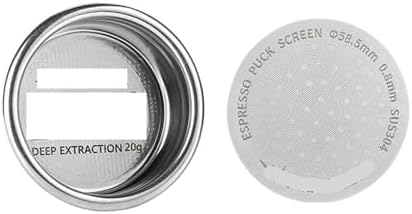 58.5mm Espresso Filter Baskets 15-20g Coffee Basket With Puck Screen Fit 58mm Portafilters Machine Accessories(20g and Puck Screen) by Unknown