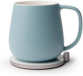 Ui+ Self-Heating Mug Set - Moonmist Blue | 18 fl oz / 532 mL Ceramic Coffee Mug Warmer, Infrared Temperature Control Heating Mug with OHOM Pad Max for Coffee & Tea by OHOM