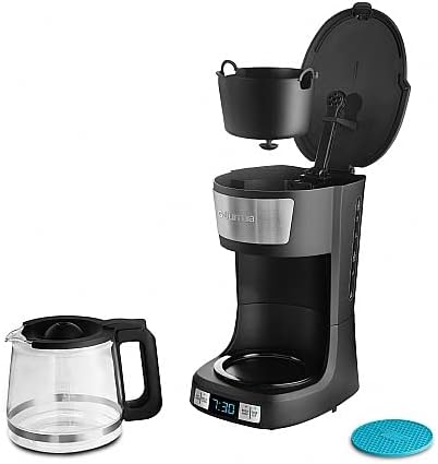 Gourmia 12-Cup Coffee Machine Programmable Coffee Maker, 2 Brew Styles, Adjustable Warm Plate, 60oz Water Reservoir, Delay Brew - Black/Stainless Steel - Image 2