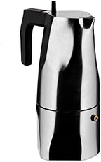 Alessi MT18/6 "Ossidiana" Stove Top Espresso 6 Cup Coffee Maker in Aluminium Casting Handle And Knob in Thermoplastic Resin, Black - Image 2