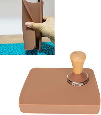 2 Pieces Integrated Coffee Cup Mat Silicone Coffee 90 Degree Corner Tampering Mat with Tamper (51mm / 2.01in Tamper) - Image 5
