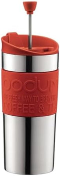 BODUM Travel French Press Coffee Maker, Vacuum, Small, 0.35 L - Red by Bodum
