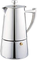 Cuisinox Roma Stovetop Espresso Maker COF-4R, Stainless Steel Coffee Percolator Stovetop, Heat-Resistant & Non-Reactive, 4-Cup Italian Espresso Maker Easy to Clean, Durable Stove Top Percolator by Cuisinox