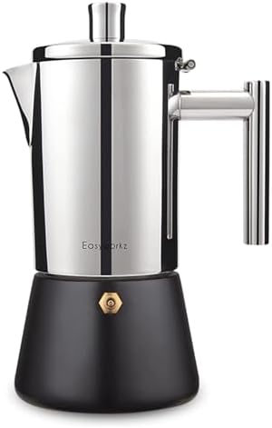 Easyworkz Double Walled Glass Coffee Mugs and Diego Stovetop Espresso Make 6Cup 10 oz - Image 6