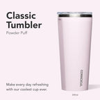 Corkcicle Insulated Tumbler with Sliding Lid, 24 oz, Powder Puff - Image 2