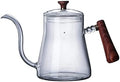 Coffeemaker Pots 600ml Heat Resistant Clear Glass Tea Coffee Kettle Gooseneck Thin Spout For Pour Over Pot Stovetop Microwave Safe Teapot by Unknown