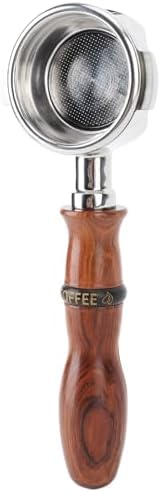 58mm Bottomless Portafilter Rosewood Handle Hollow Stainless Steel Coffee Machine Portafilter for Expobar E61 for GEMILAI (Type 2) by Mbeysaq