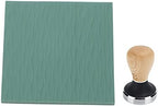 Coffee Tamper Set with Beech Handle and Embossed Tamping Mat for Home Cafe Use, 58mm Size, Silicone and Stainless Steel, Includes 1 Tamping Mat and 1 Tamper (Green) - Image 4