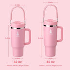Farsea 40oz Insulated Stainless Steel Travel Tumbler with Handle & Straw - Image 7