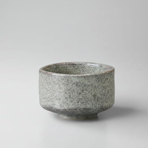 Ceramic Matcha Tea Bowl Authentic Japanese Tea Ceremony Pottery, Mino Ware Made in Japan (Marble Grey) - Image 3