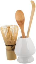 Cabilock 4-Piece Matcha Preparation Set Bamboo Whisk Matcha Tea Scoop Whisk Stand and Brush for Authentic Japanese Tea Ceremony by cabilock