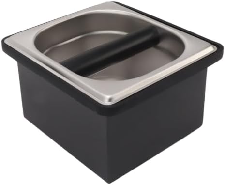 Stainless Steel Coffee Knock Box with Removable Ground Container Noise Reduction Rubber Coffee Box for Cafe Bar(7.3in) by Unknown