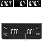 Food Kitchen Scale, 3kg/0.1g Digital Kitchen Weight Grams Electronic Balance High Precision Coffee Scale Portable with Timer Food Espresso,LCD Display(Black_3KG 0.1G) - Image 5