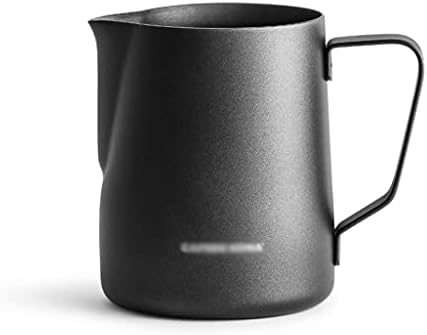 Homemade Stainless Steel Milk Frothing Pitcher Teflon Non-stick Coating Milk Frother Coffee Latte Art Milk Jug Cup Large Capacity Pull flower (Color : Black600ml) by Unknown