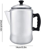 14 x 14 x 24cm/5.5 x 5.5x 9.4in Coffee Percolator, Aluminum Alloy Coffee Maker Pot Percolator Tea Kettle Stove Top with Lid for Brewing Café, Tea - Image 3