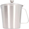 304 Stainless Steel Measuring Cup with Lid, Milk Frothing Pitcher for Art, Large Capacity Coffee Milk Cup with Markings, Steaming Pitcher for Home and Use by Enlybee