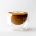 KRUVE IMAGINE Coffee Cups - Handcrafted Double-Wall Glass Cups (Set of Two, 8.5oz/250ml) - Perfect for Latte Art and Espresso - Durable Borosilicate Glass - Ideal Gift for Coffee Mugs Lovers - Latte - Image 2