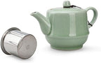 Ceramic Teapot with Infuser for Tea Coffee Milk as Gift Pink Cyan - Image 2