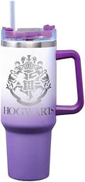 Spoontiques Etched Harry Potter Stainless Steel Travel Mug, 40oz - Double Wall Insulation, Sturdy Handle, Sliding Lock Travel Lid - Hogwarts by Spoontiques