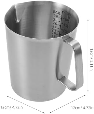 Stainless Steel Milk Pitcher Cup 1000ml with Graduated Surface - Image 2