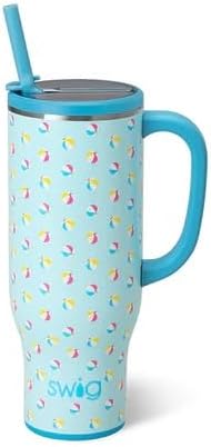 Swig Life 30oz Leakproof To-Go Tumbler with Handle, Beach Balls by SwigLife