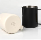 Milk Frother Cup Stainless Steel Pointed Mouth Coffee Latte Art Cup 400ml/600ml Stainless Steel Big Belly Double Scale Milk Pitcher Tool(600ml,Light green) - Image 4