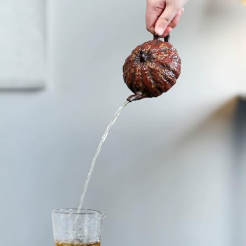 Tea Kettle Creative Pumpkin-shaped Teapot With Ball Hole Inside For Home Use Retro Tea Set Ceramic Tea Infuser - Image 6