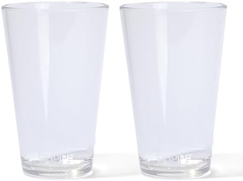 Silipint 2-Pack 16oz Silicone Pint Glass – Unbreakable, BPA-Free, Reusable Silicone Drinking Cup – Microwave & Freezer Safe – Stemless Glass for Coffee, Smoothies (Crystal Clear) by Silipint