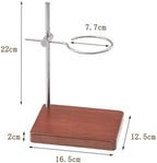 Dripper Stand Espresso Machine Stand Wooden Base Stainless Steel Adjustable - Image 3