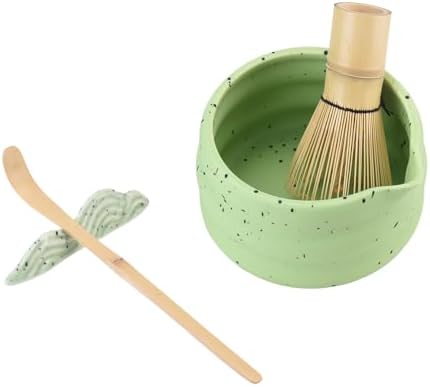 Matcha Whisk and Stand Set,Tea Spoon Ceramic Bowl Kit for Traditional Tea Ceremony - Image 4