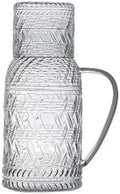 Water Pitcher 1.1L Glass Water Jug with Lid Retro Cold Water Pitcher Household Resistant High Temperature Tea Kettle for Cold/Hot Water, Iced Tea Water Jug(Clear) by Unknown
