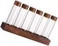 Coffee Bean Storage Vials with Lids, Wood Glass Display Rack by VINTORKY