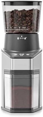 Conical Burr Coffee Grinder, 60 Settings, Anti-Static, Grey by RIOSKY