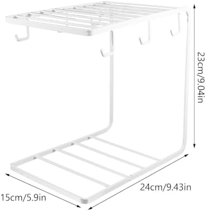 SHINEOFI Nordic Iron Mug Hanging Stand with 6 Hooks for Drying Storage - Image 2