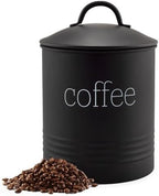 AuldHome Design Enamelware Black Coffee Canister; Modern Farmhouse Style Coffee Storage for Kitchen by AuldHomeDesign