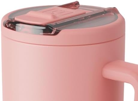BrüMate Era Flip 40oz Tumbler with 100% Leakproof Covered Straw Lid | Hygienic Covered Straw | Insulated Stainless Steel Water Bottle with Handle | Cup Holder Friendly | BPA-Free (Guava) - Image 3