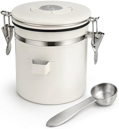 MEGAWISE 1.2L 304 Stainless Steel Coffee Canister with CO2 Valve by MEGAWISE