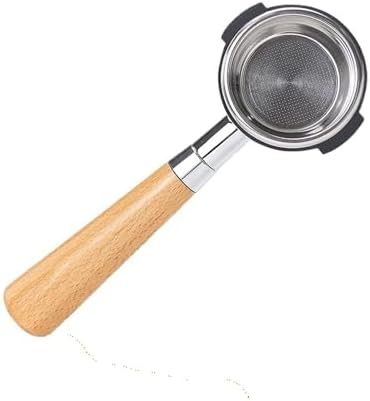Coffee Bottomless Portafilter Naked For Two Ears With Filter Basket Espresso Machine Accessories Barista Tools(58MM E61 Beech) by Unknown