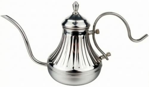 Easy to Clean Kettle | Food-Grade Stainless Steel, Gooseneck Coffee Kettle Fluted Body, for Home, Baristas, Silver, 650ML by %EF%BC%A1%EF%BC%B7%EF%BC%A8%EF%BC%A1%EF%BC%AF