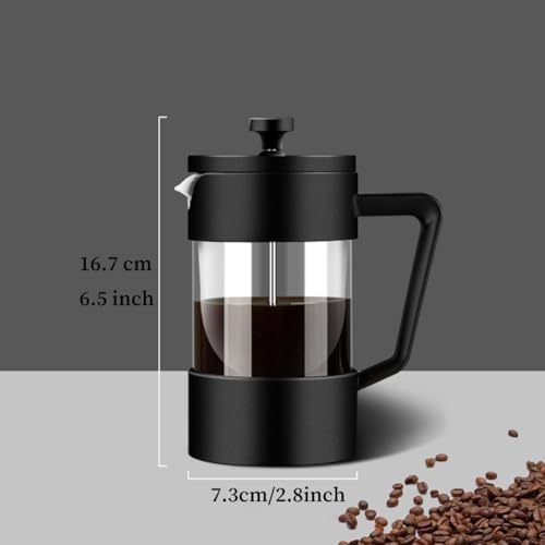French Press Coffee Maker, Coffee Press French With 3-level Filter System, Stainless Steel, Cold Brew Heat Resistant Borosilicate Glass Espresso Coffee & Tea Maker(350ml) - Image 6